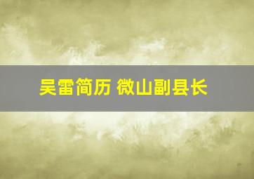 吴雷简历 微山副县长